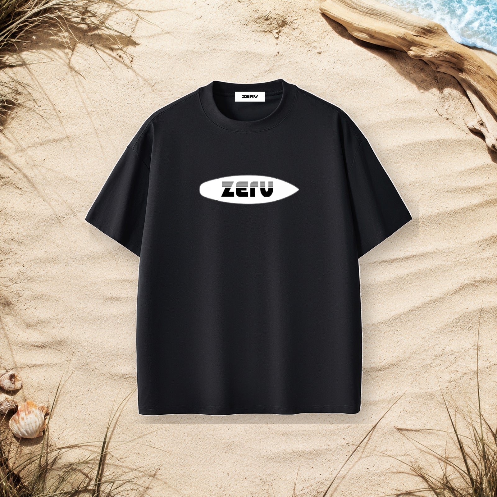 ZERV White Board Logo Heavyweight Surf Tee