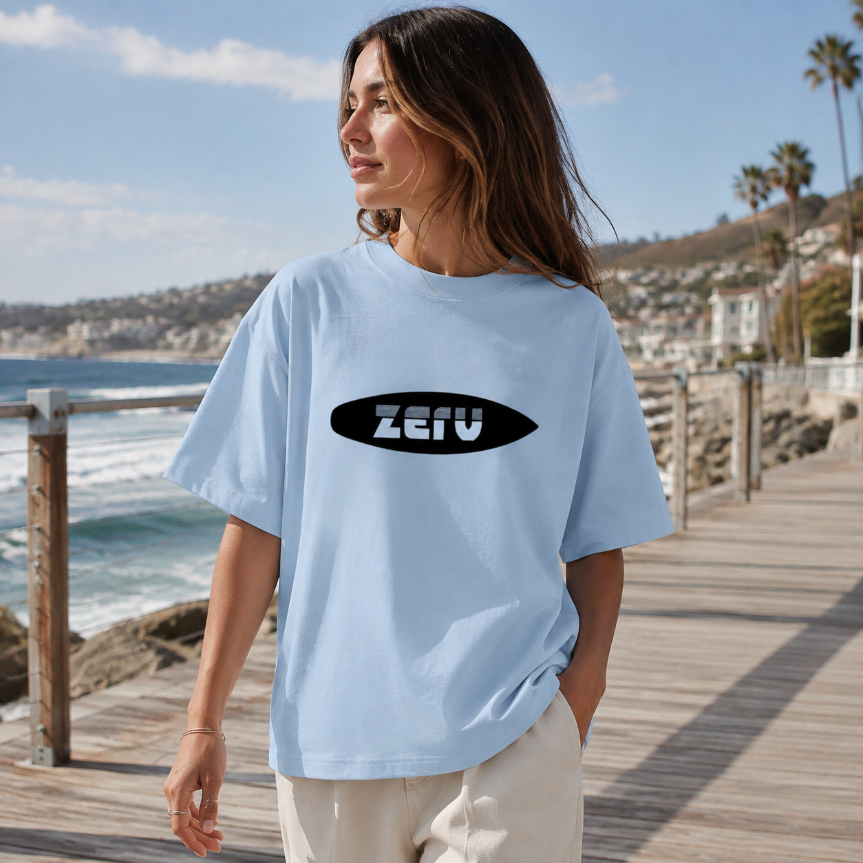 ZERV Black Board Logo Heavyweight Surf Tee