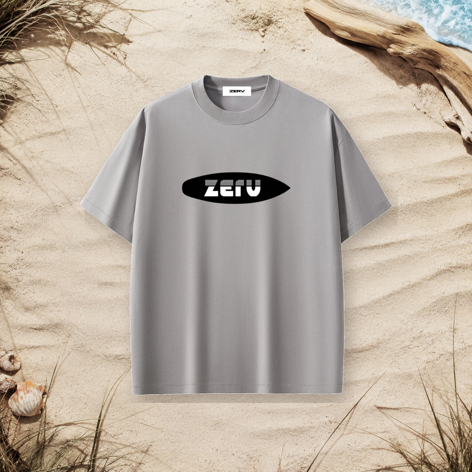 ZERV Black Board Logo Heavyweight Surf Tee