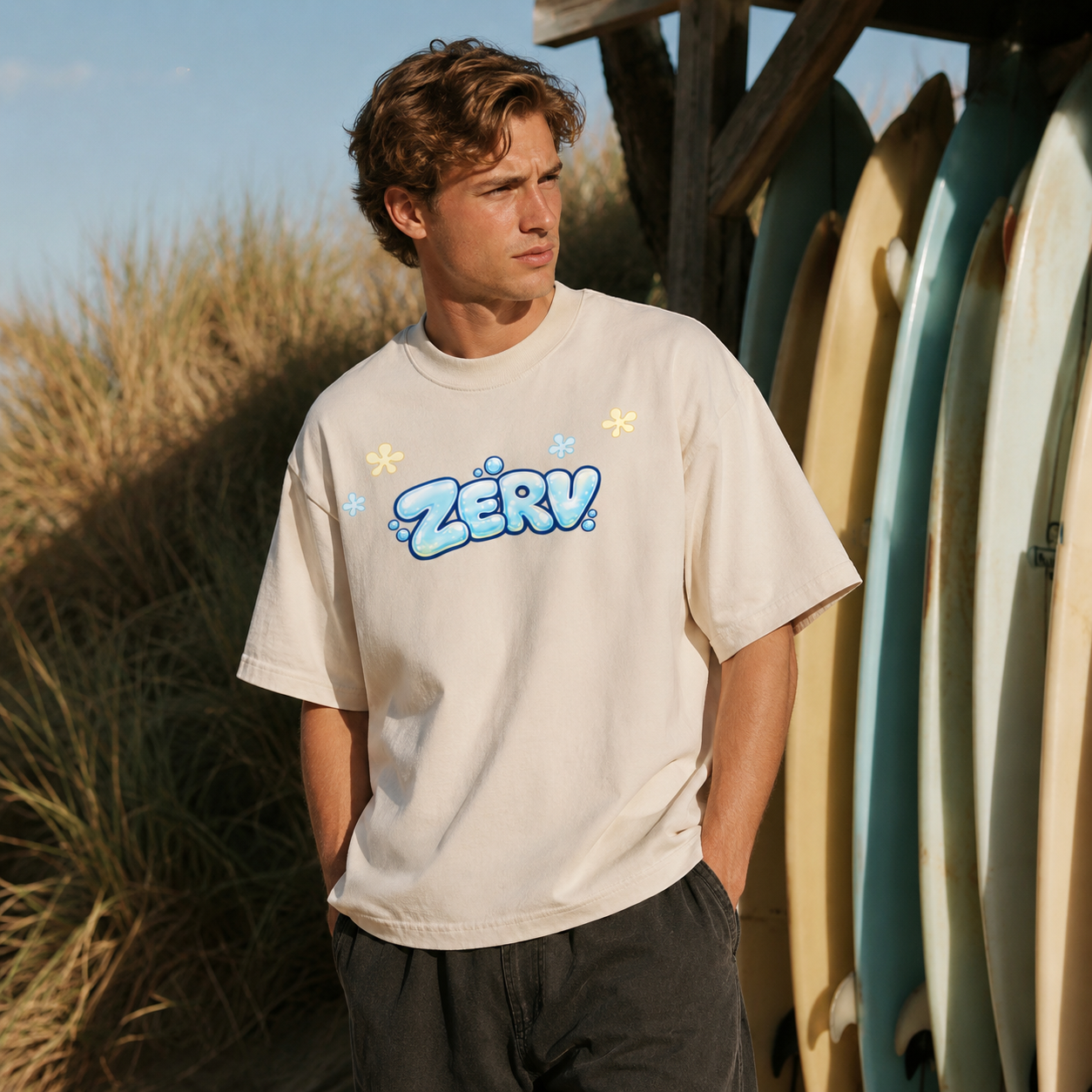 ZERV Bubble Logo Heavyweight Surf Tee