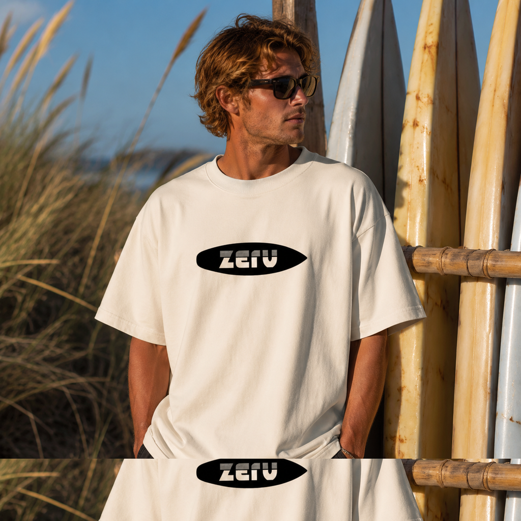 ZERV Black Board Logo Heavyweight Surf Tee