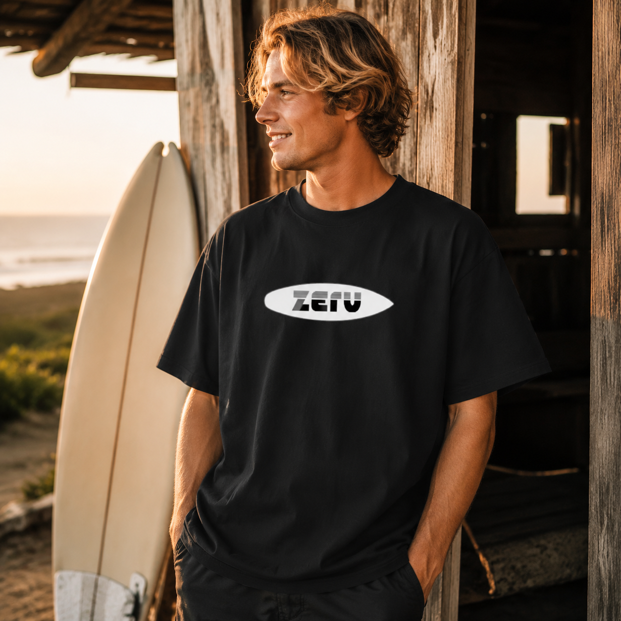 ZERV White Board Logo Heavyweight Surf Tee