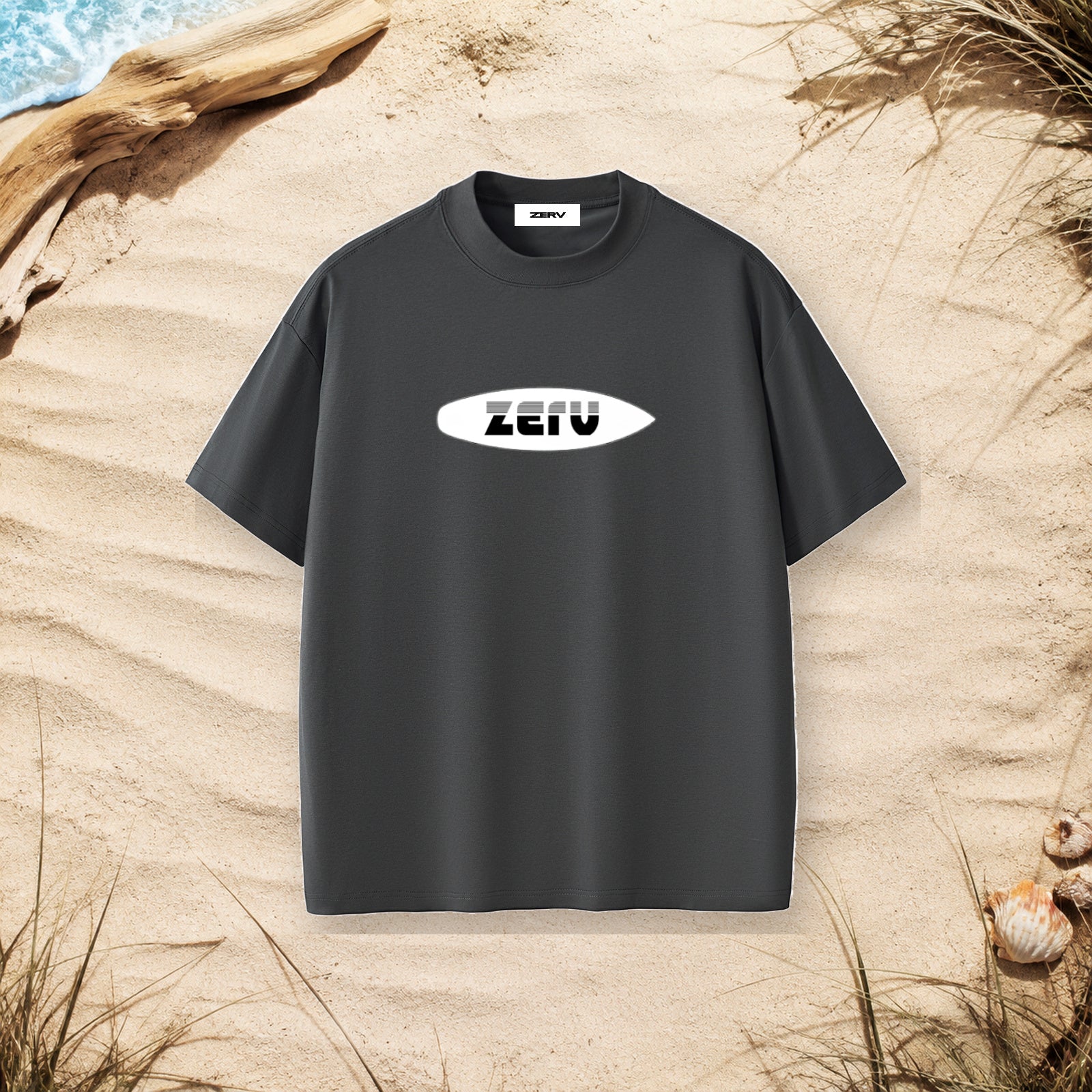 ZERV White Board Logo Heavyweight Surf Tee
