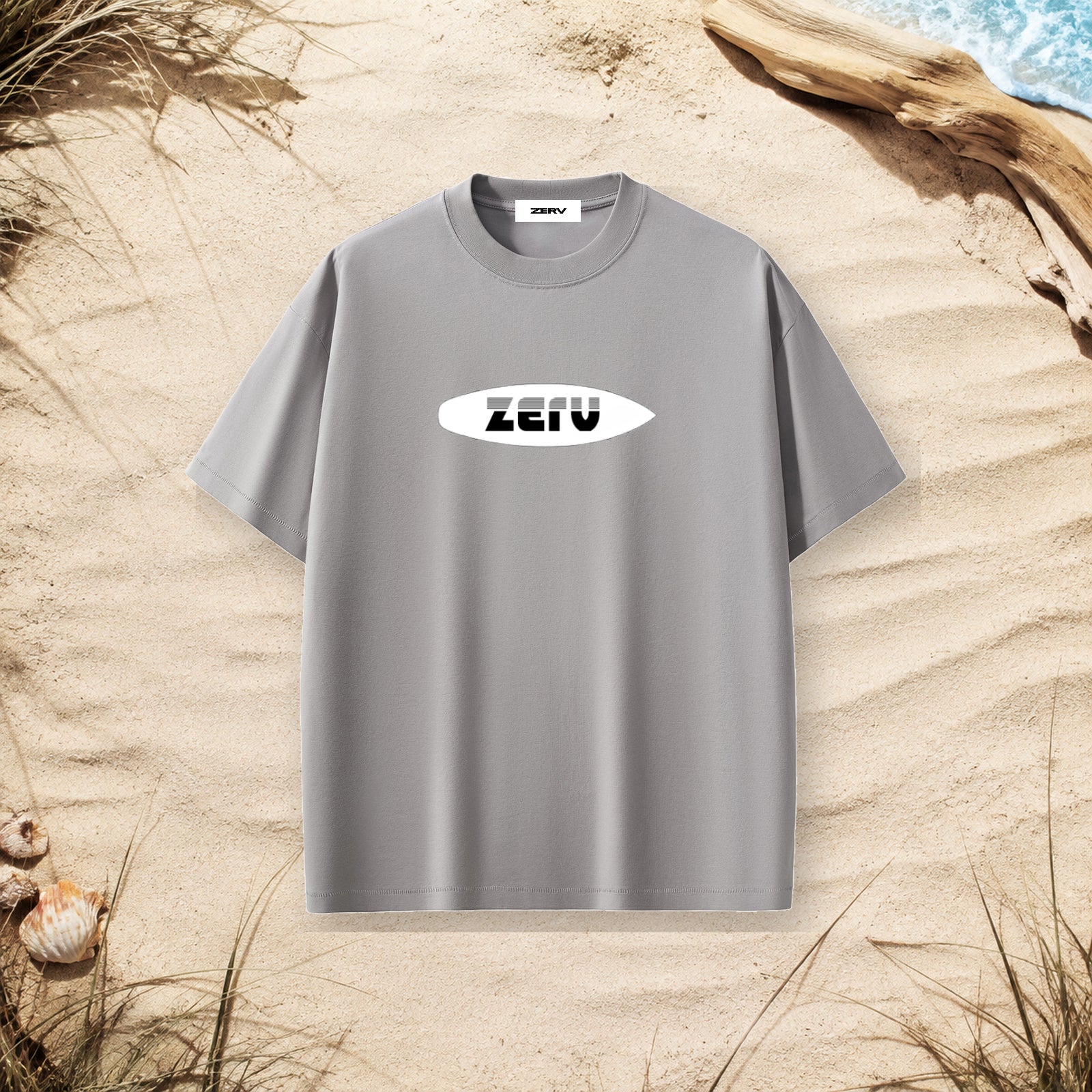 ZERV White Board Logo Heavyweight Surf Tee