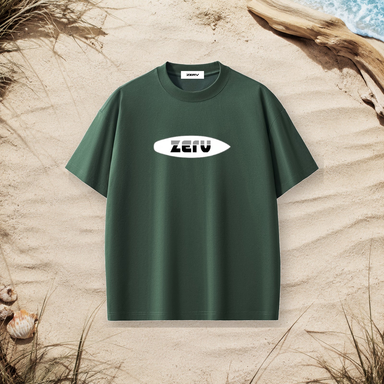 ZERV White Board Logo Heavyweight Surf Tee
