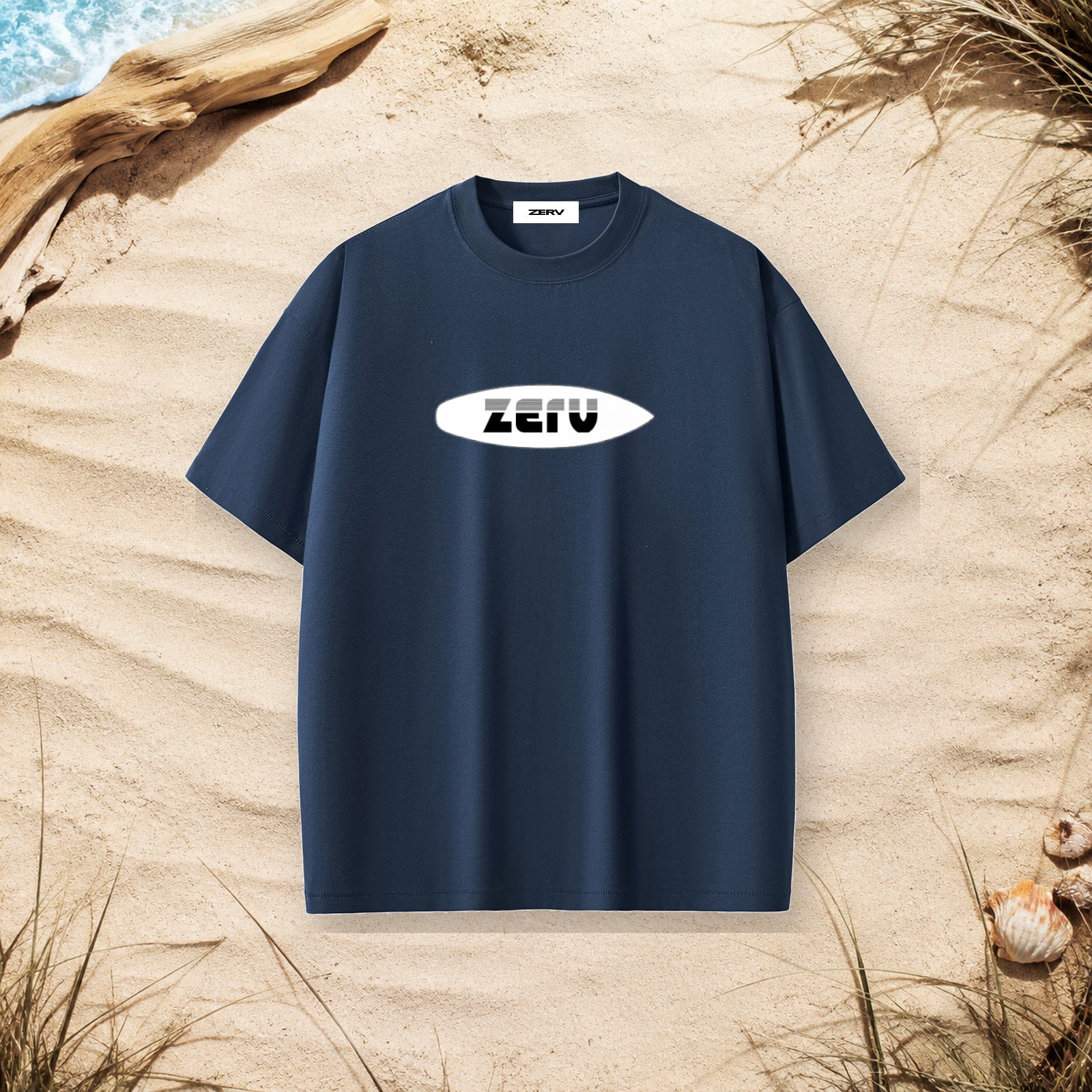 ZERV White Board Logo Heavyweight Surf Tee