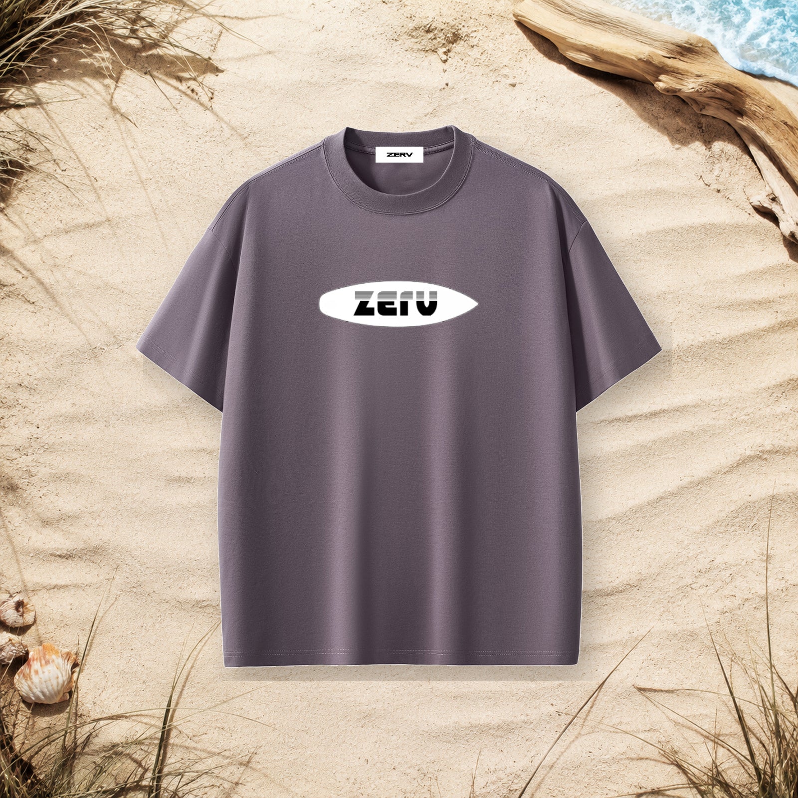 ZERV White Board Logo Heavyweight Surf Tee