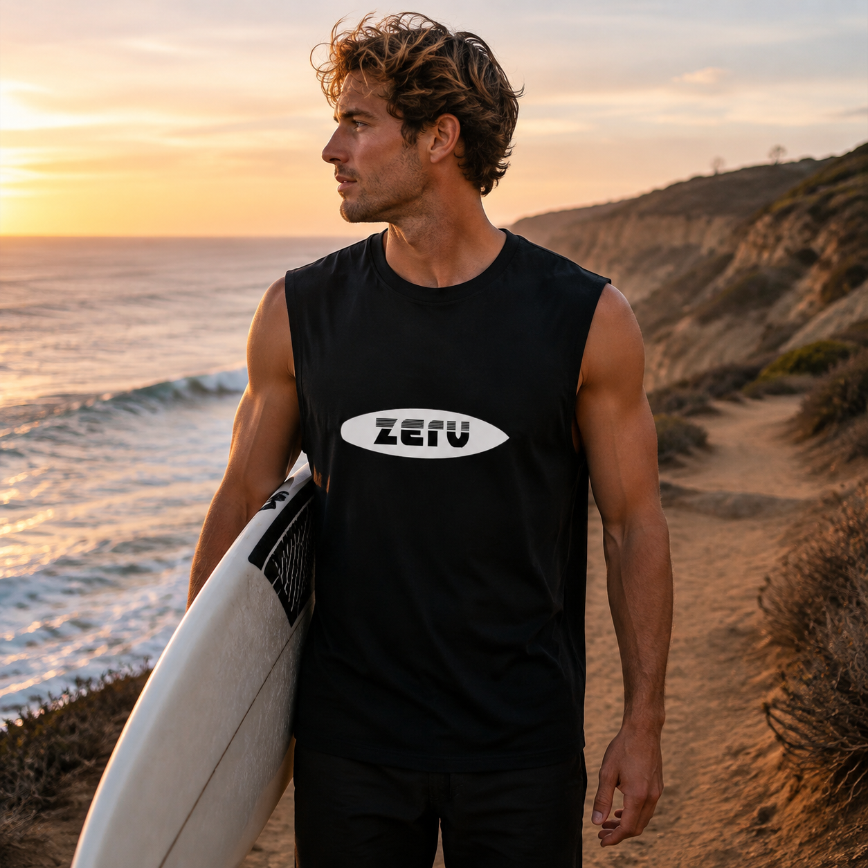 ZERV White Board Logo Athletic Tank Top