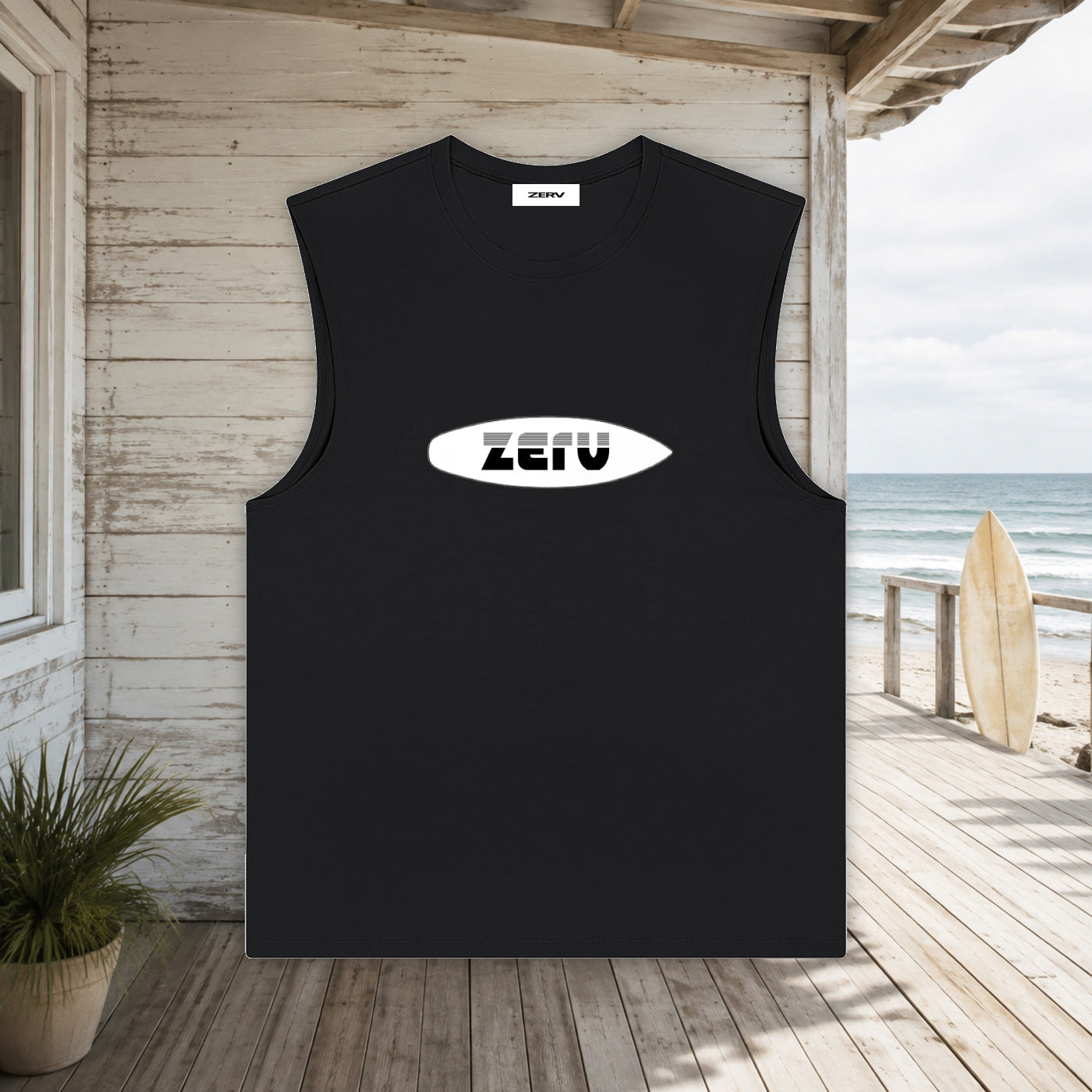 ZERV White Board Logo Athletic Tank Top