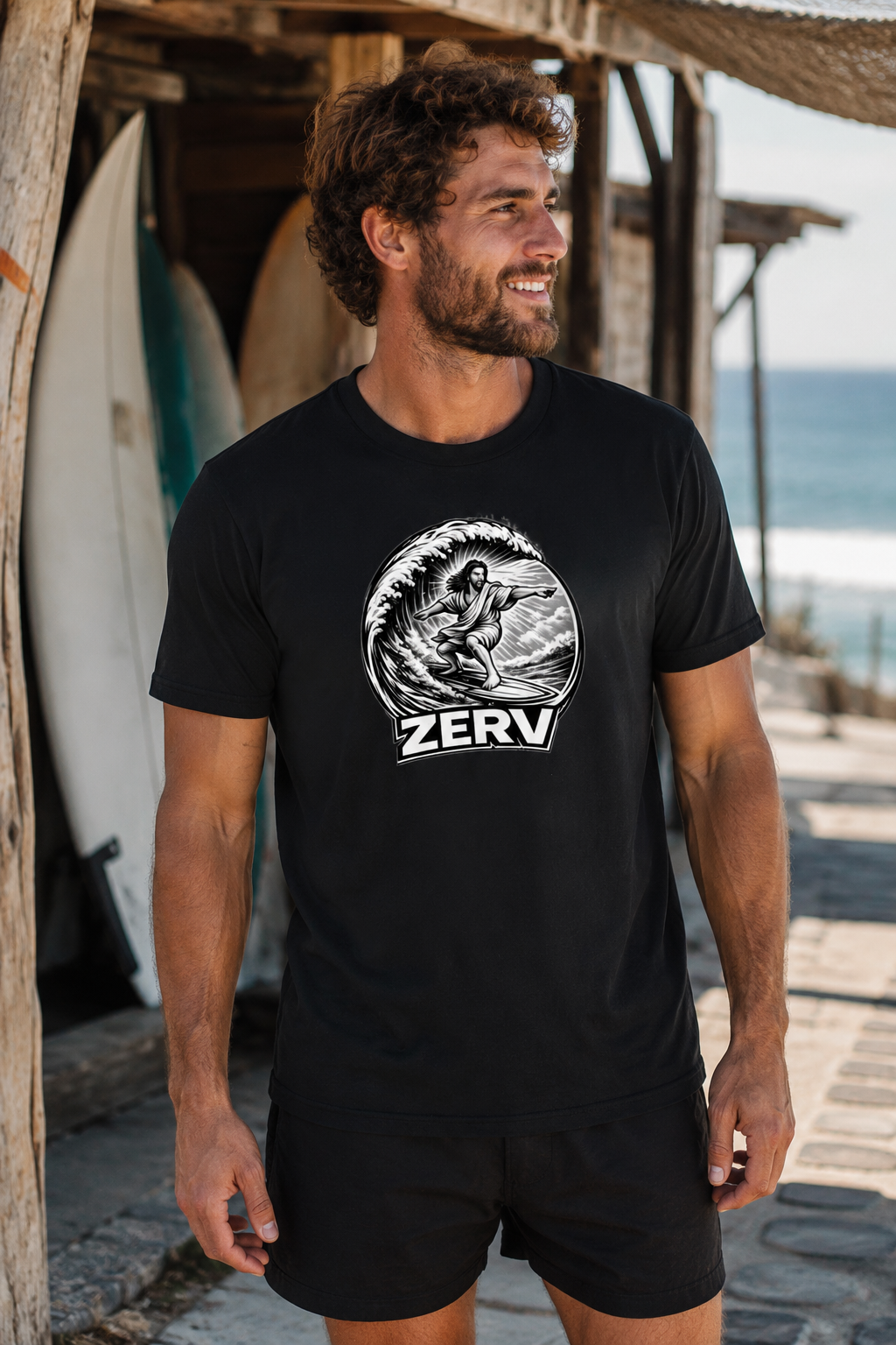 ZERV Surfing Jesus Everyday Tee