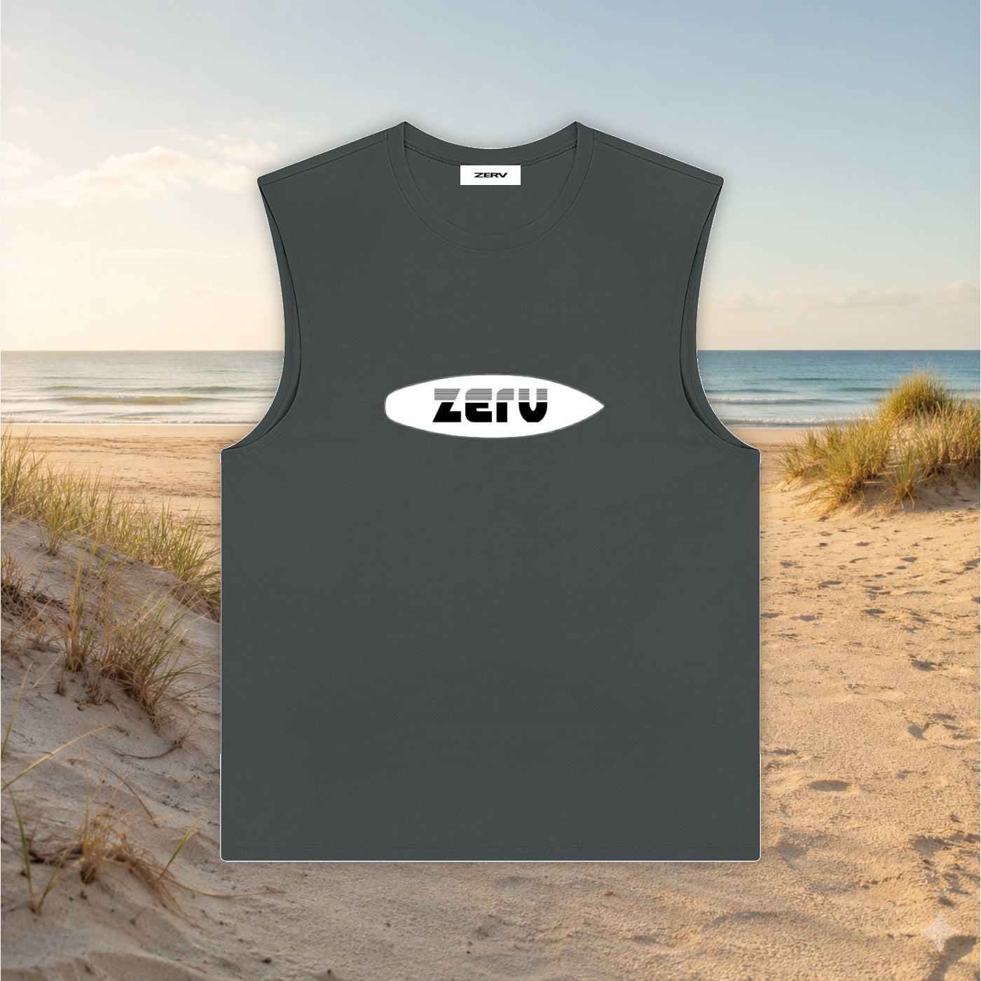ZERV White Board Logo Athletic Tank Top