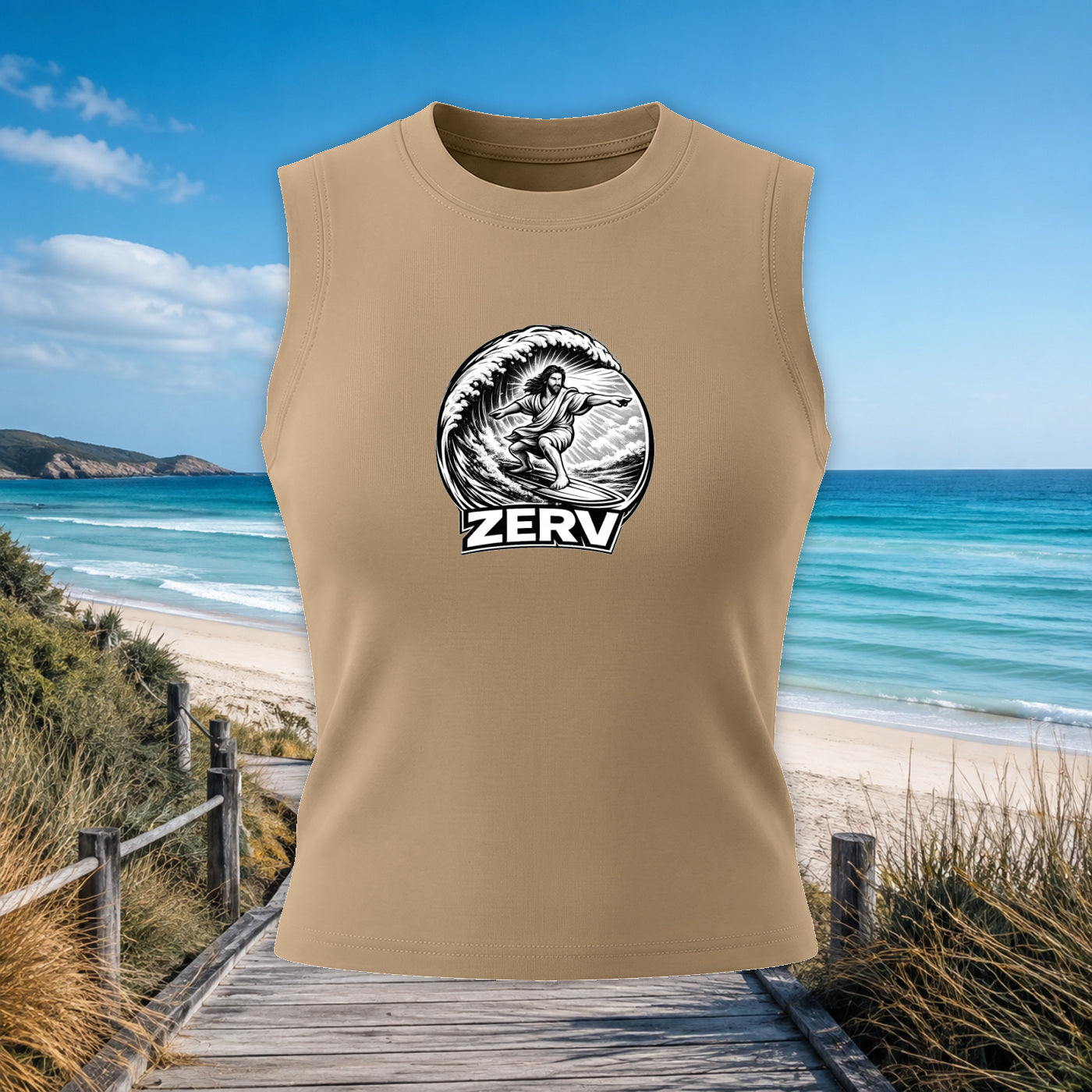 ZERV Surfing Jesus Women’s Tank Top