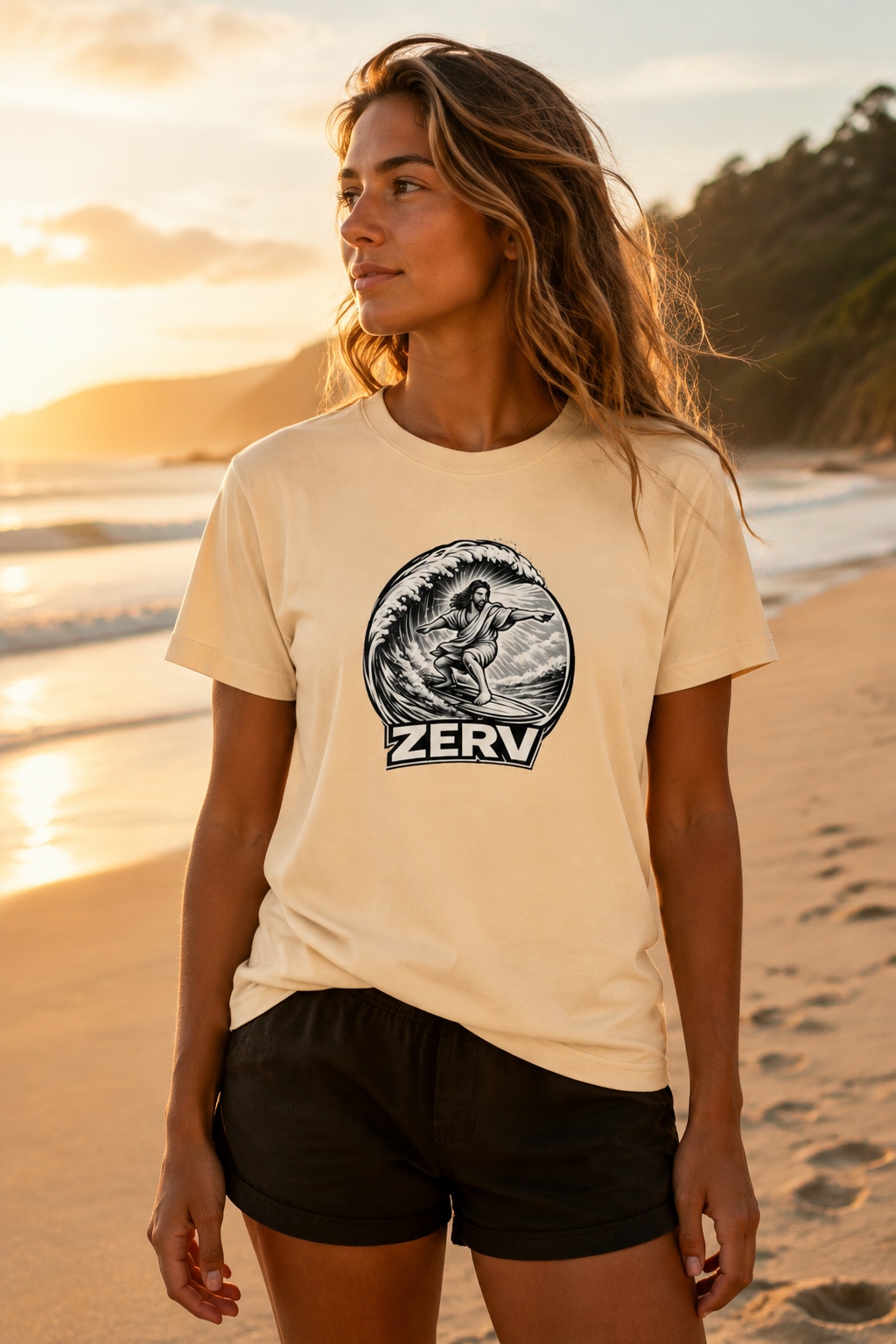 ZERV Surfing Jesus Everyday Tee