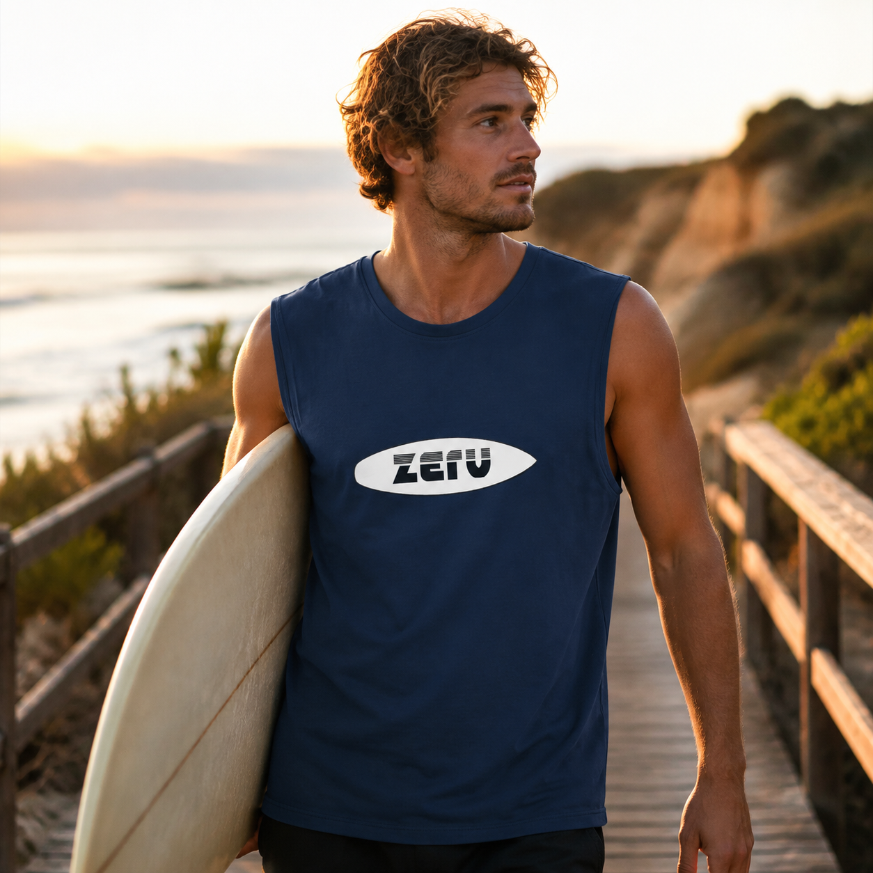 ZERV White Board Logo Athletic Tank Top