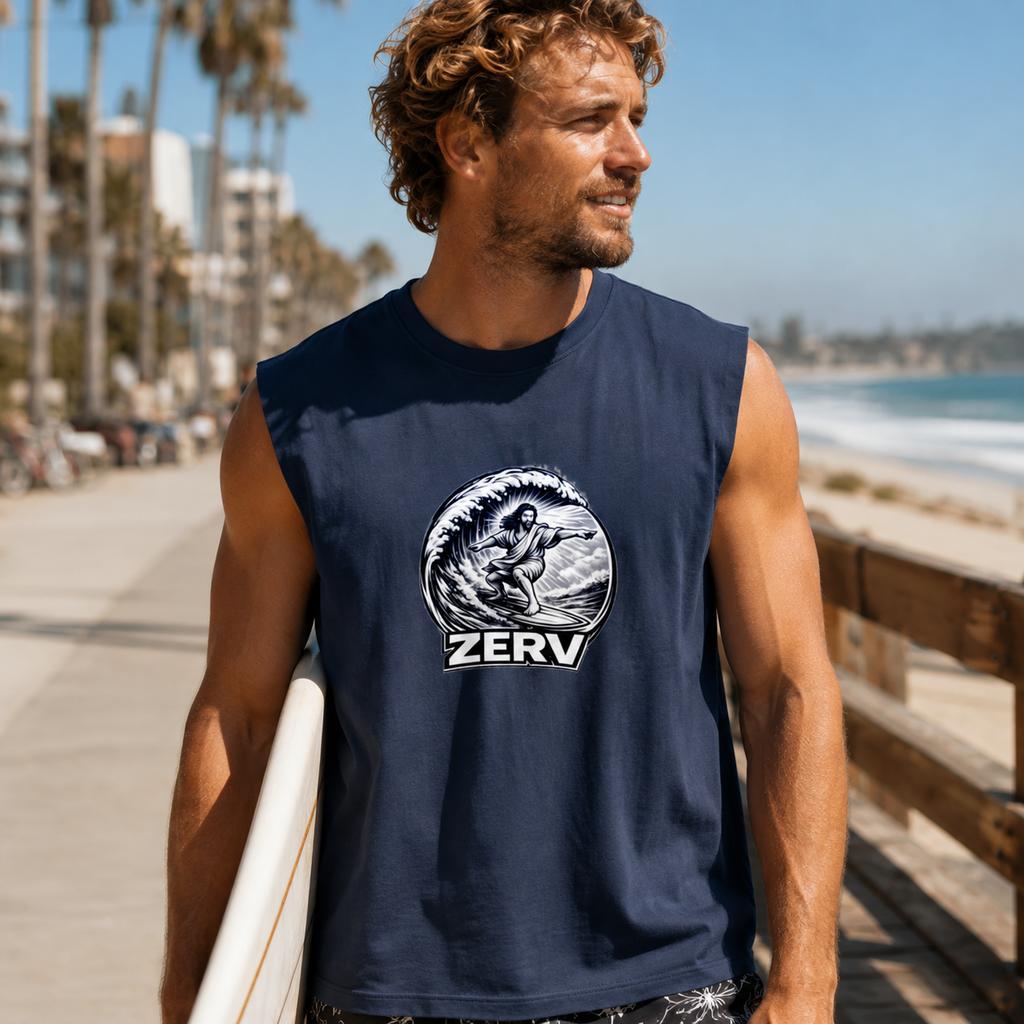 ZERV Surfing Jesus Athletic Tank Top