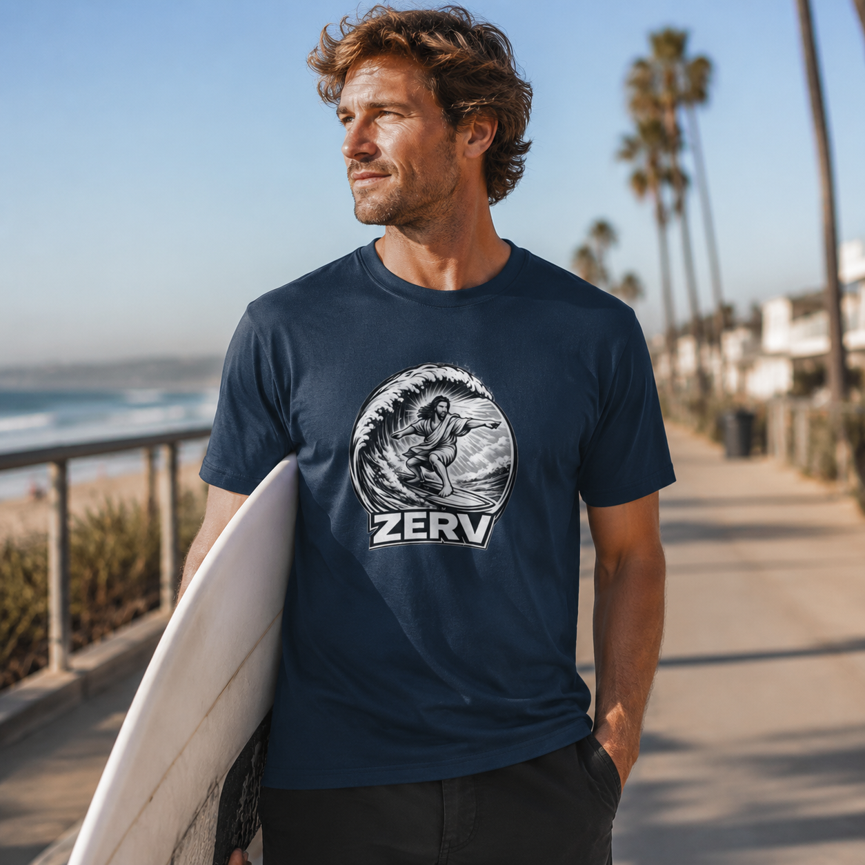ZERV Surfing Jesus Everyday Tee