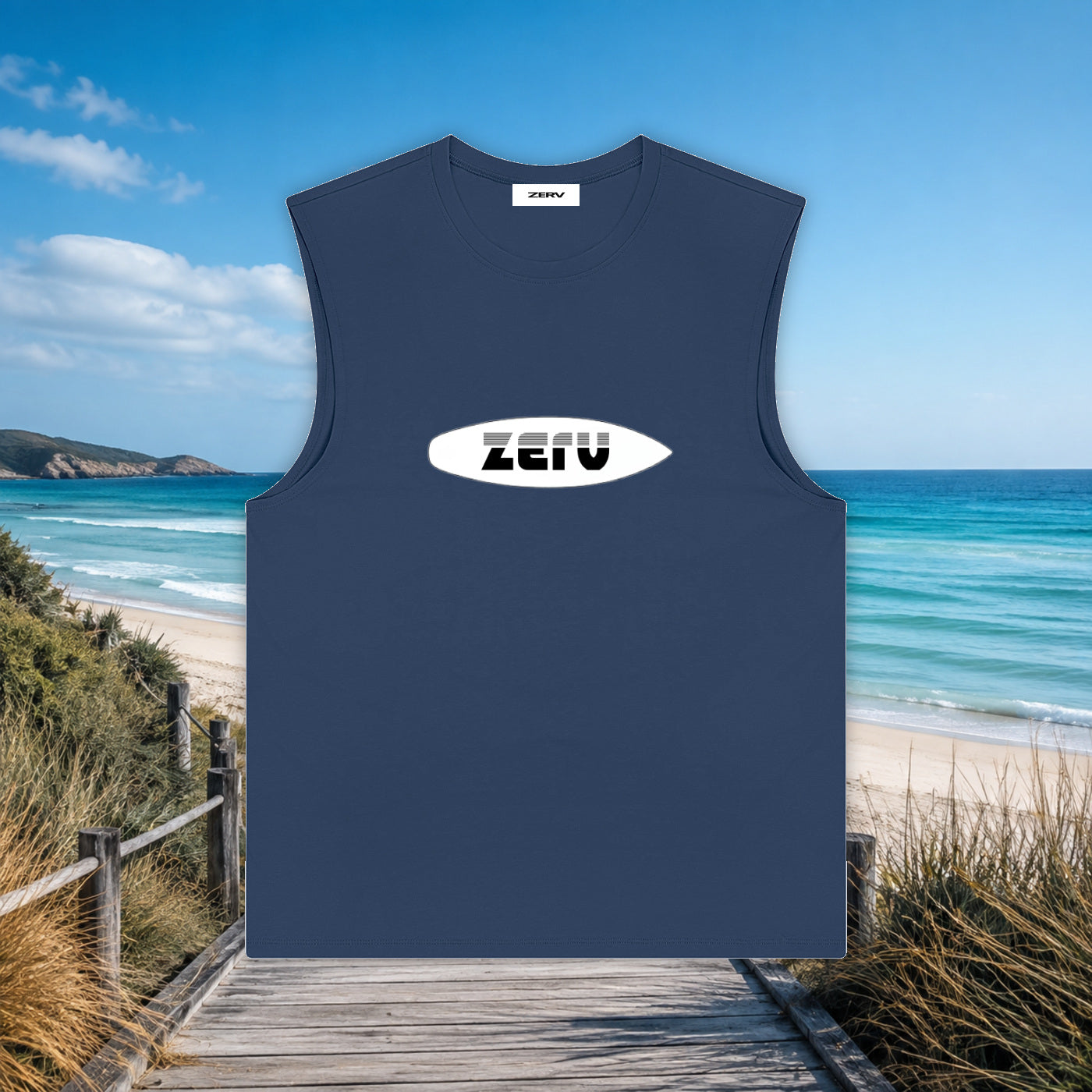 ZERV White Board Logo Athletic Tank Top