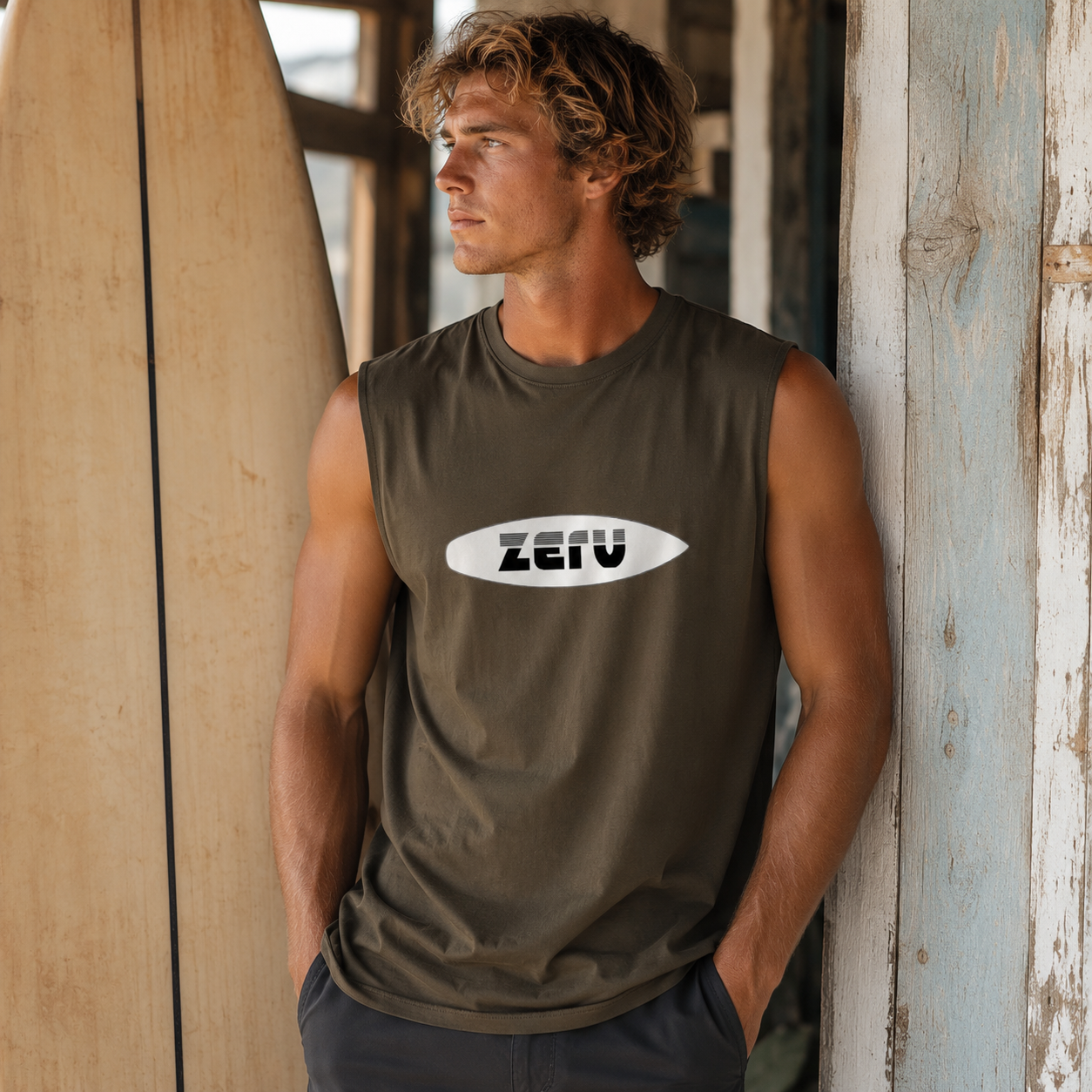 ZERV White Board Logo Athletic Tank Top
