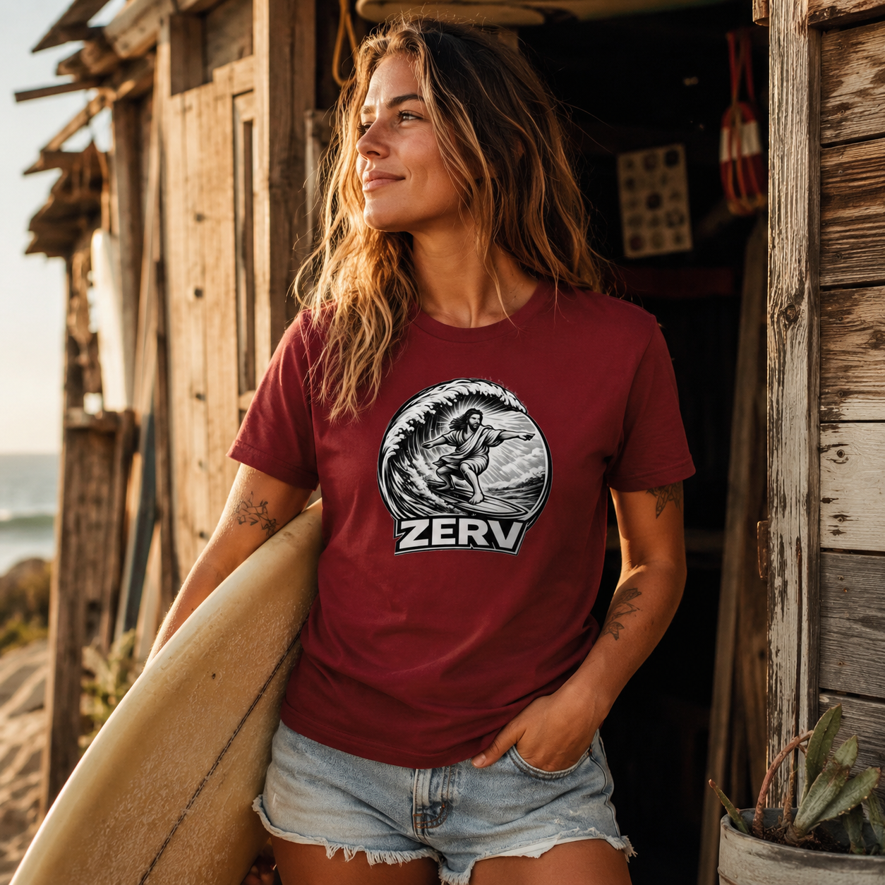 ZERV Surfing Jesus Everyday Tee