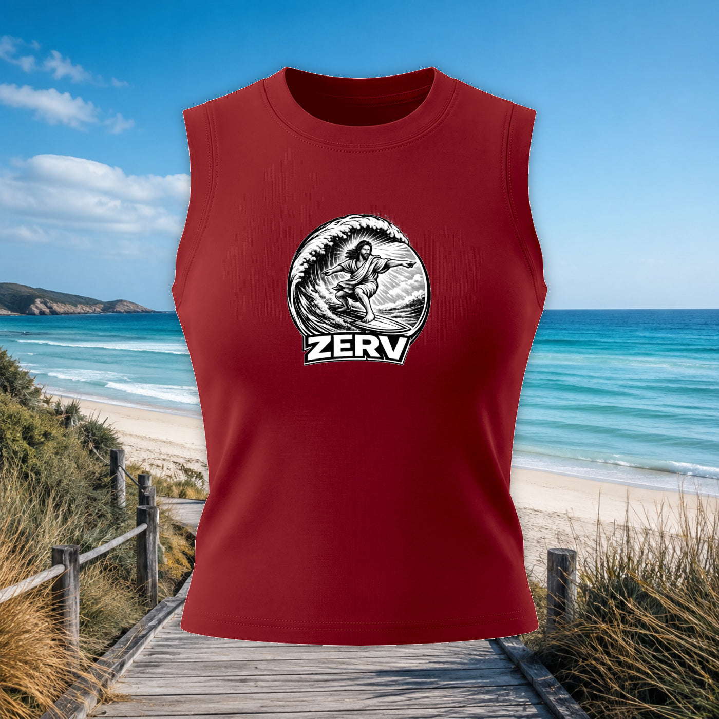 ZERV Surfing Jesus Women’s Tank Top